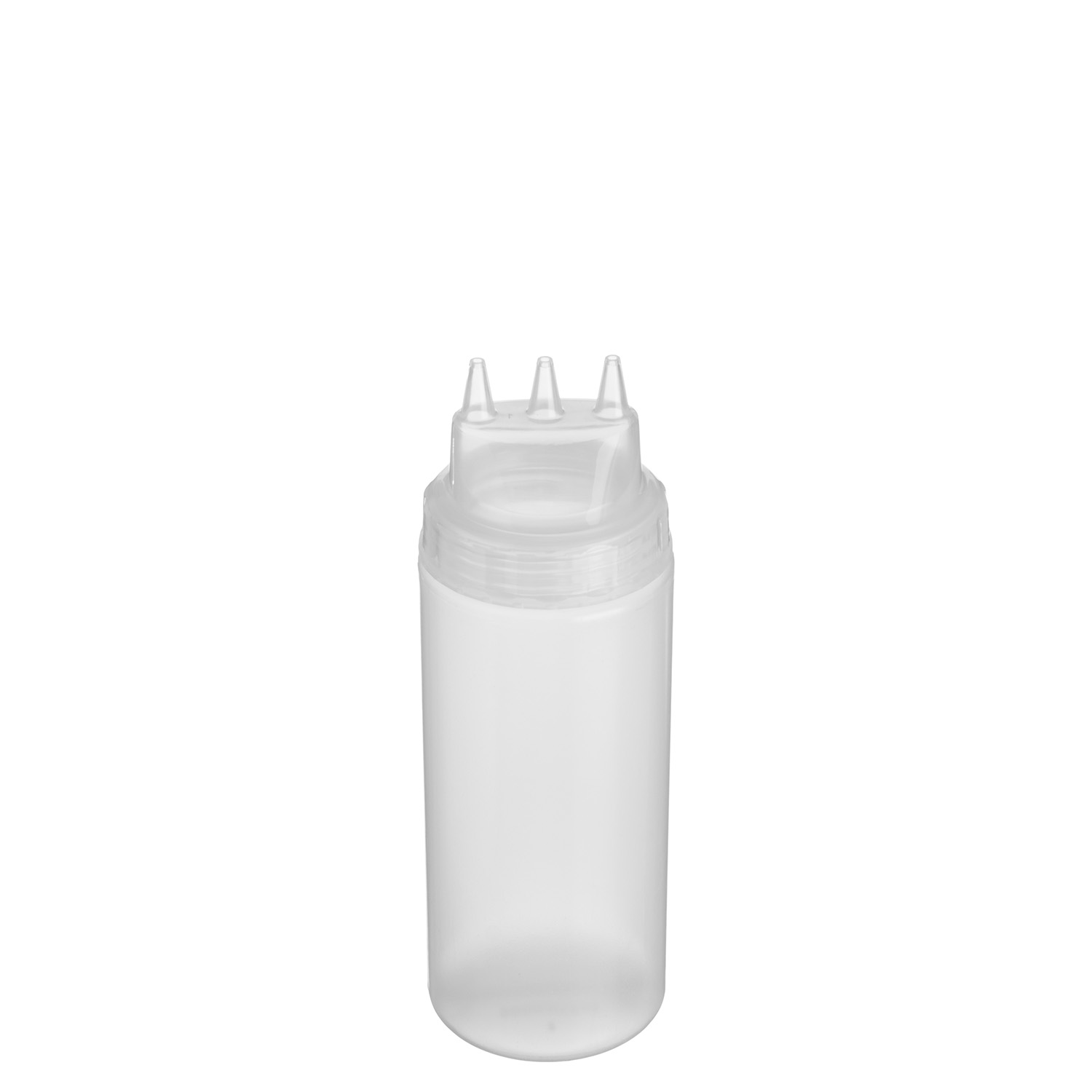 Емкость для соуса  500 мл. d=70 мм. h=200 мм. 3 носика, широкая  прозрачная GP /1/48/