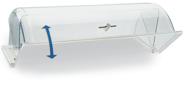 Крышка Roll-Top GN1/1 53*32,5 см. h=17 см. поликарбонат, нерж. ручка  APS /1/