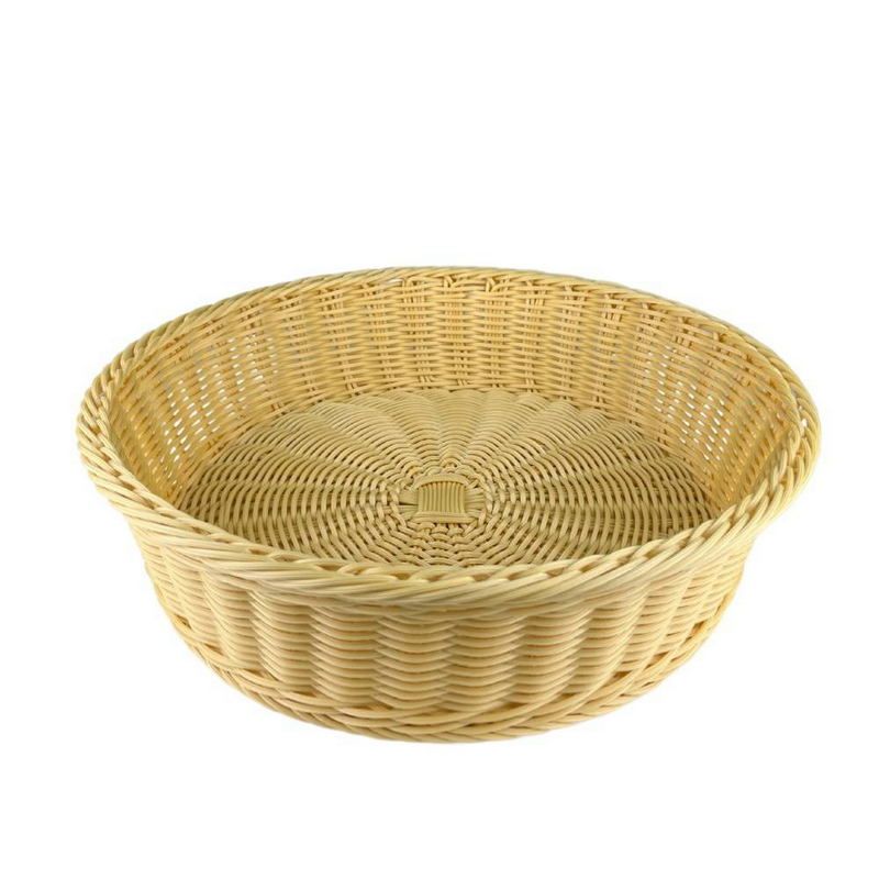 Корзина для хлеба круглая d=21 см. h=6 см. бежевая полиротанг MGprof /1/