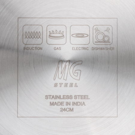 Сотейник  5,0 л. нерж. d=24 см. h=11 см. б/кр (индукция)(кр. 79198) MGsteel /1/ АКЦИЯ