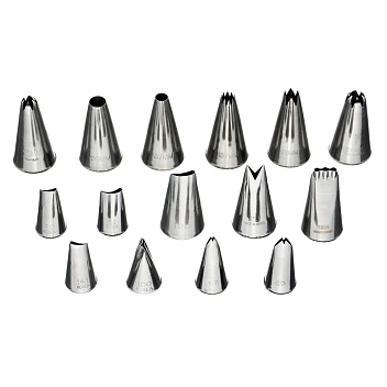 Набор кондитерских насадок 15 шт нерж. для кремовых роз и пионов /1/ АКЦИЯ