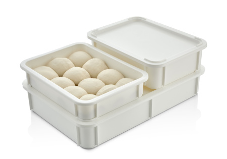 Контейнер для теста 600*400* 75 мм. (-20/+70℃) прямой, сплошной, мороз-кий, белый полиэт.(крышка 76803) GP /1/6/