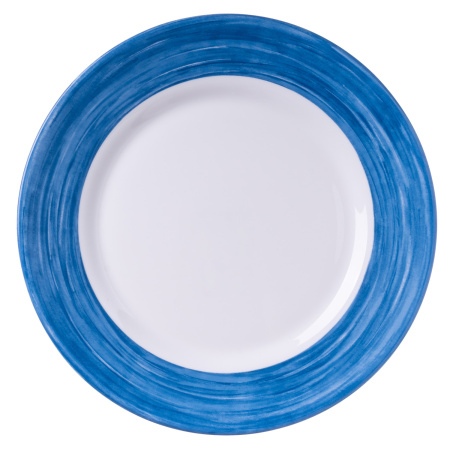 Тарелка d=254 мм. синий край Браш (P3946) /1/6/24/ АКЦИЯ