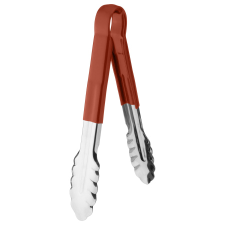 Щипцы универсальные 24 см. нерж. красная ручка MGsteel /1/120/ 