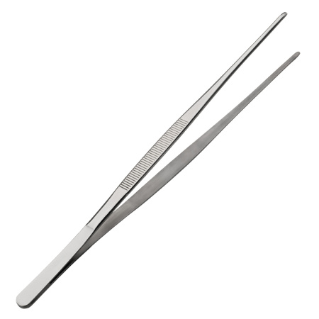 Щипцы (пинцет) 30 см. прямые, нерж. MGsteel /1/100/