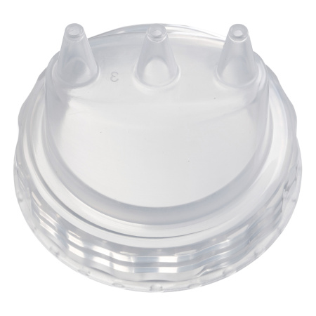 Емкость для соуса  500 мл. d=70 мм. h=200 мм. с 2 крышками 3 носика, широкая прозрачная, крышки прозрачные GP /1/96/