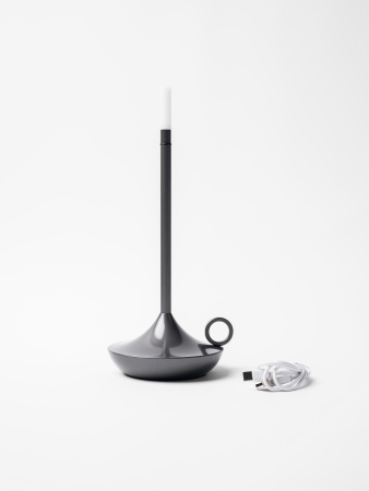 Лампа настольная беспроводная d=11 см. h=25,5 см. 1 цвет, 3 режима яркости, алюм., серая LED CANDLE MGline /1/20/ АКЦИЯ