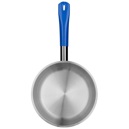 Сковорода d=24 см. h=5 см. 1,8 л. нерж. (индукция) синяя ручка винил. MGsteel /1/ АКЦИЯ